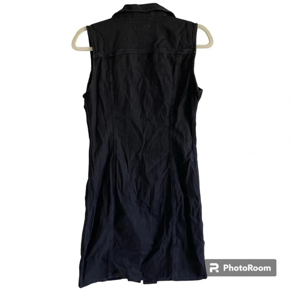 NWT LEVI'S BLACK Short 100% Cotton Collared Mini Dress Size S - Picture 5 of 12